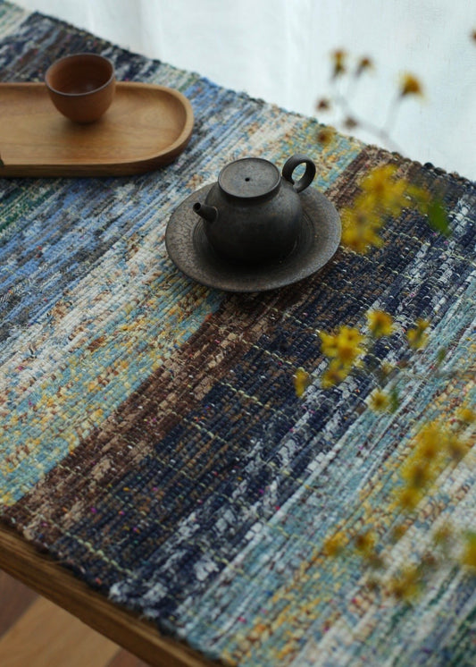 Rewoven Textile in Motion|A Versatile Piece for Wall, Table, or Floor