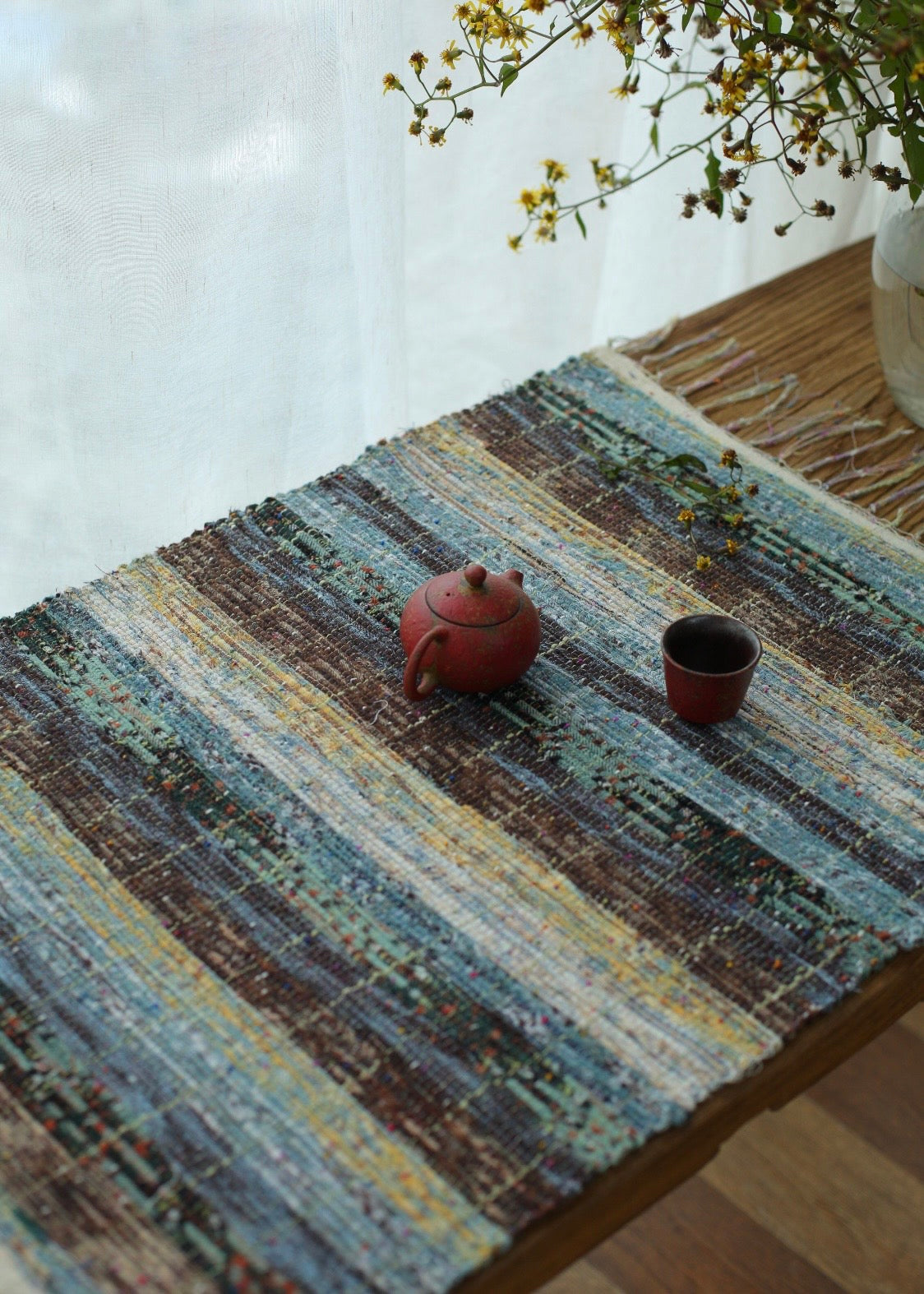 Rewoven Textile in Motion|A Versatile Piece for Wall, Table, or Floor