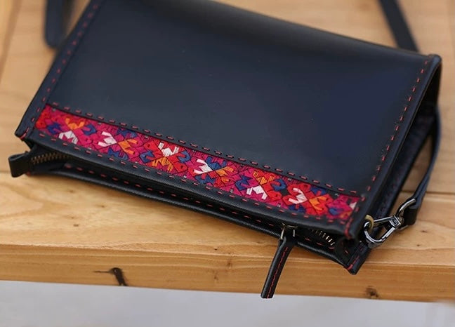 A Lively Field | Vintage Miao Braided Embroidery Crossbody Bag