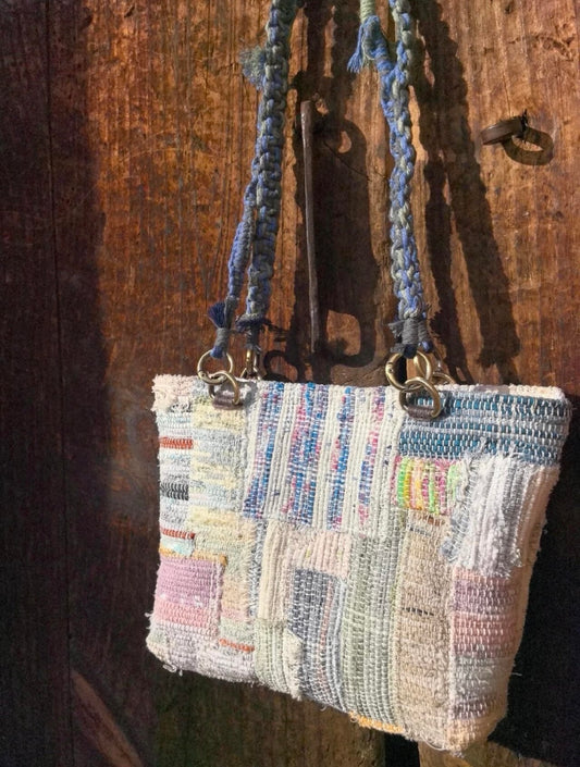 PUZZLES | 2-Way Hand-Woven Rag-Weaving Shoulder to Crossbody Bag