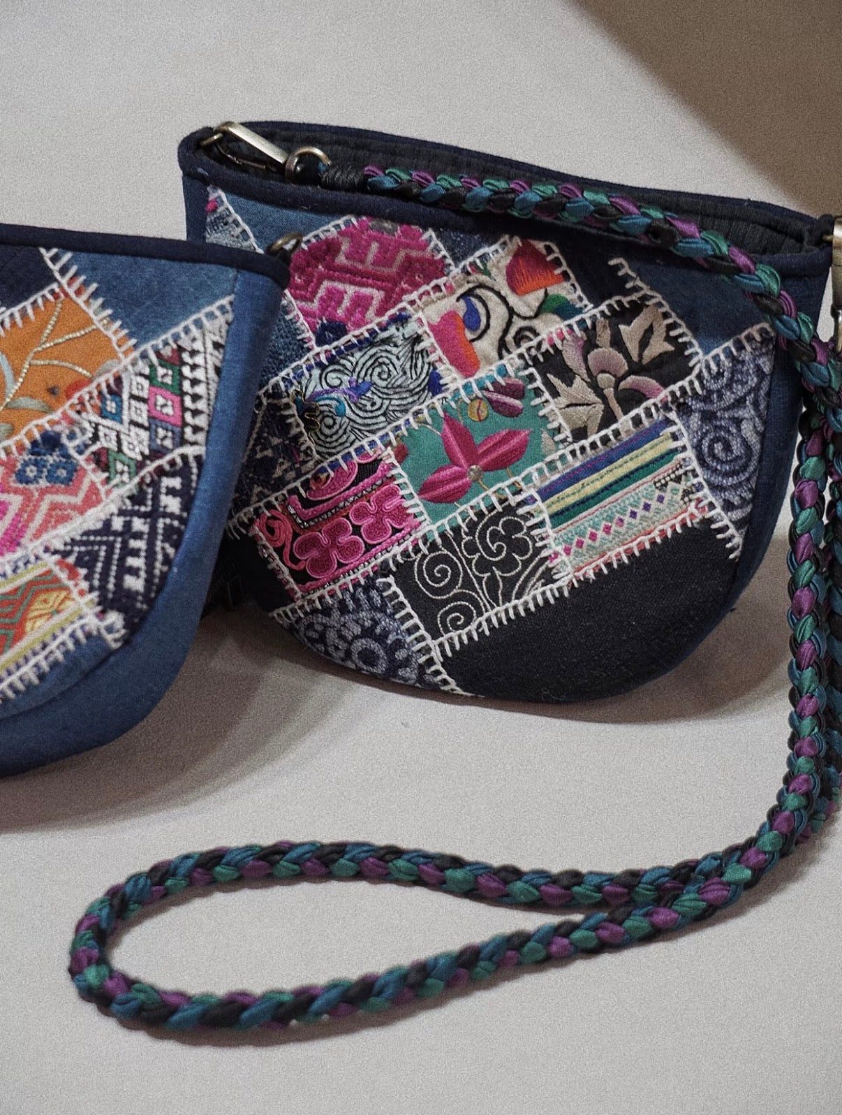 A Chorus of Pieces | Pouch with Mixed Vintage Embroidery