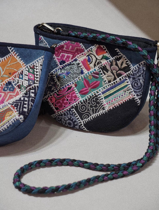 A Chorus of Pieces | Pouch with Mixed Vintage Embroidery
