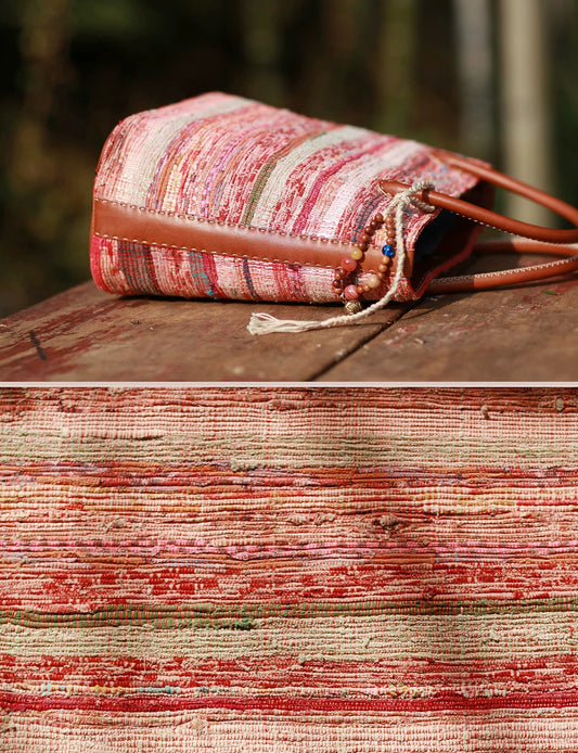 Morning Glow | Vintage Liezhi Tote in Sun-Washed Red