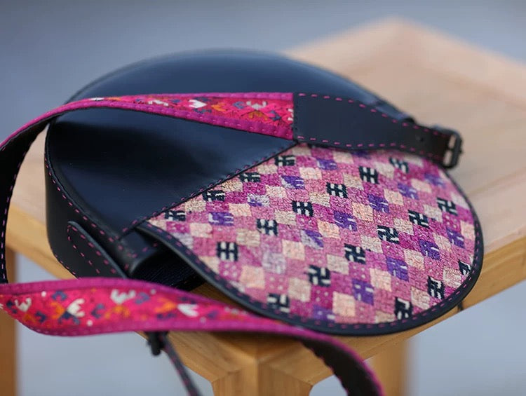 Eternal Spring | Vintage Zhuang Brocade Crescent Bag