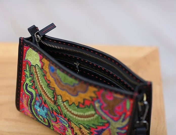 A Lively Field | Vintage Miao Braided Embroidery Crossbody Bag