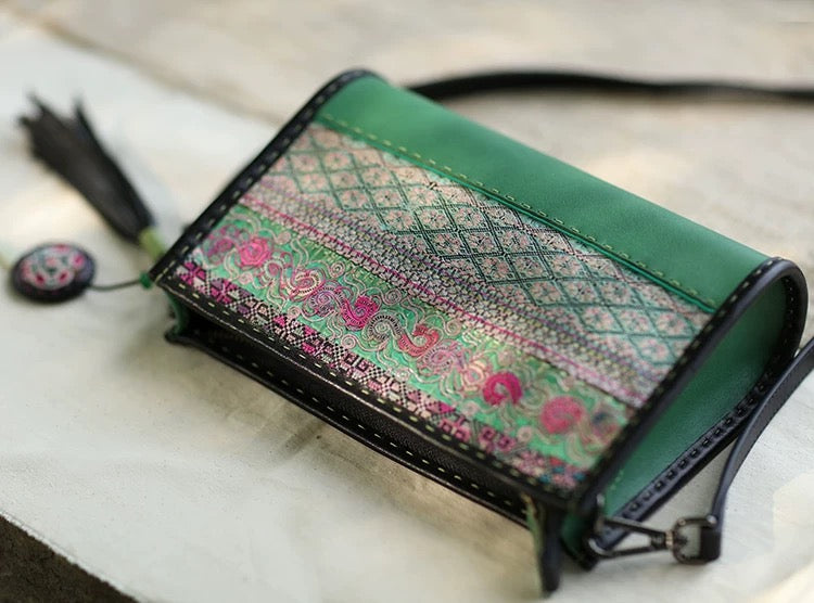 Meadow | Vintage Miao Embroidery Crossbody Bag