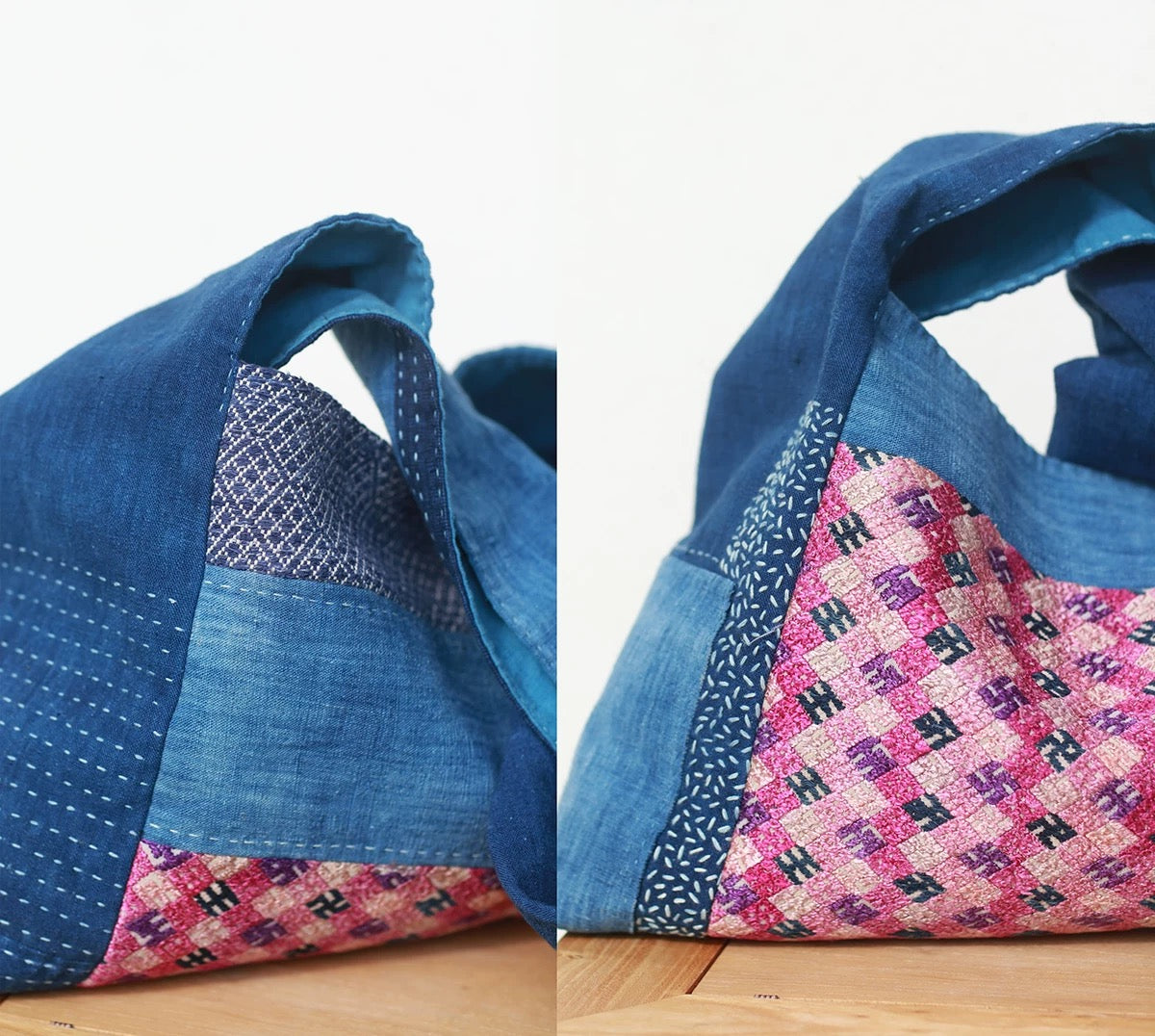Quiet Days | Vintage Zhuang Brocade & Indigo Weave Slouchy Bag