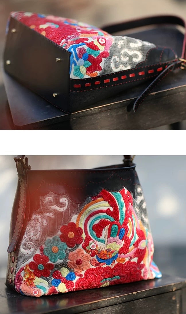Summer Bloom | Vintage Yi Appliqué Hobo Bag