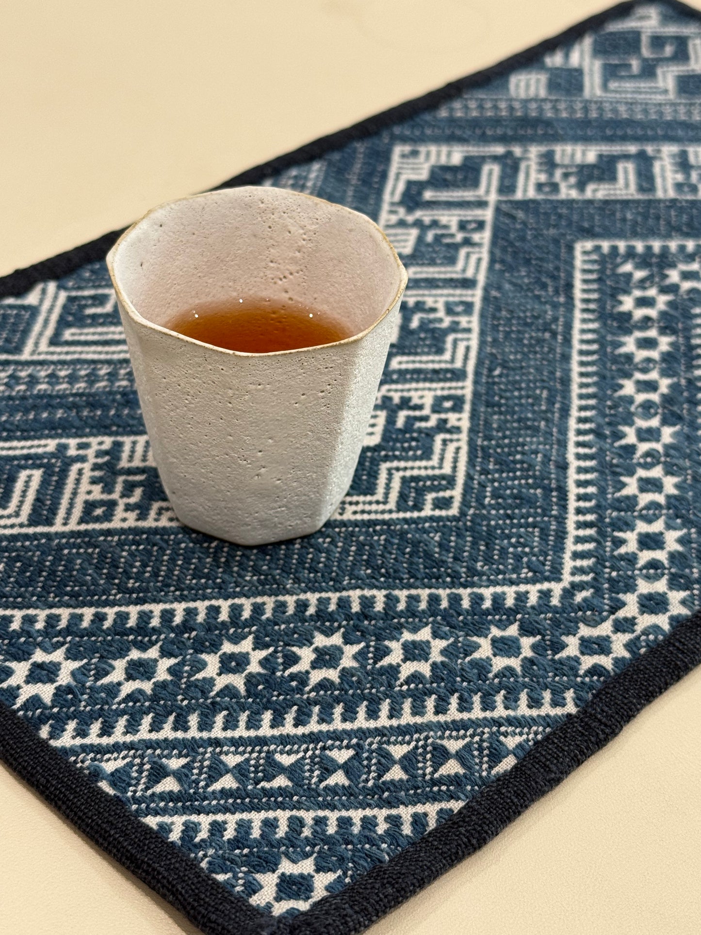 MOMENTUM | Vintage Indigo Geometric Runner & Table Mat