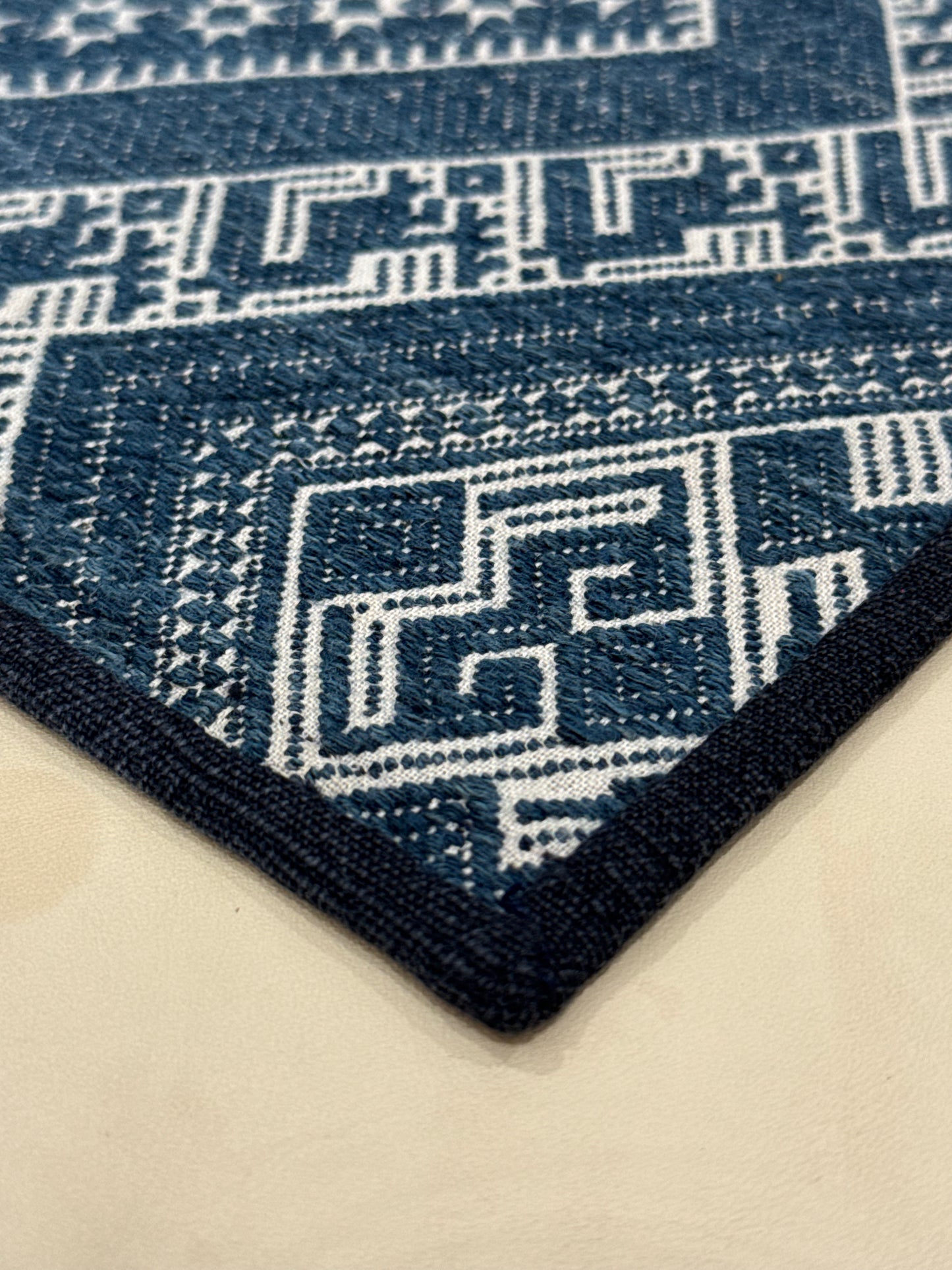 MOMENTUM | Vintage Indigo Geometric Runner & Table Mat