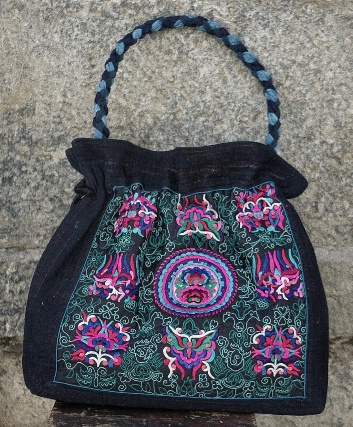 Blessings in Bloom | Tote Bag with Zhuang Embroidery