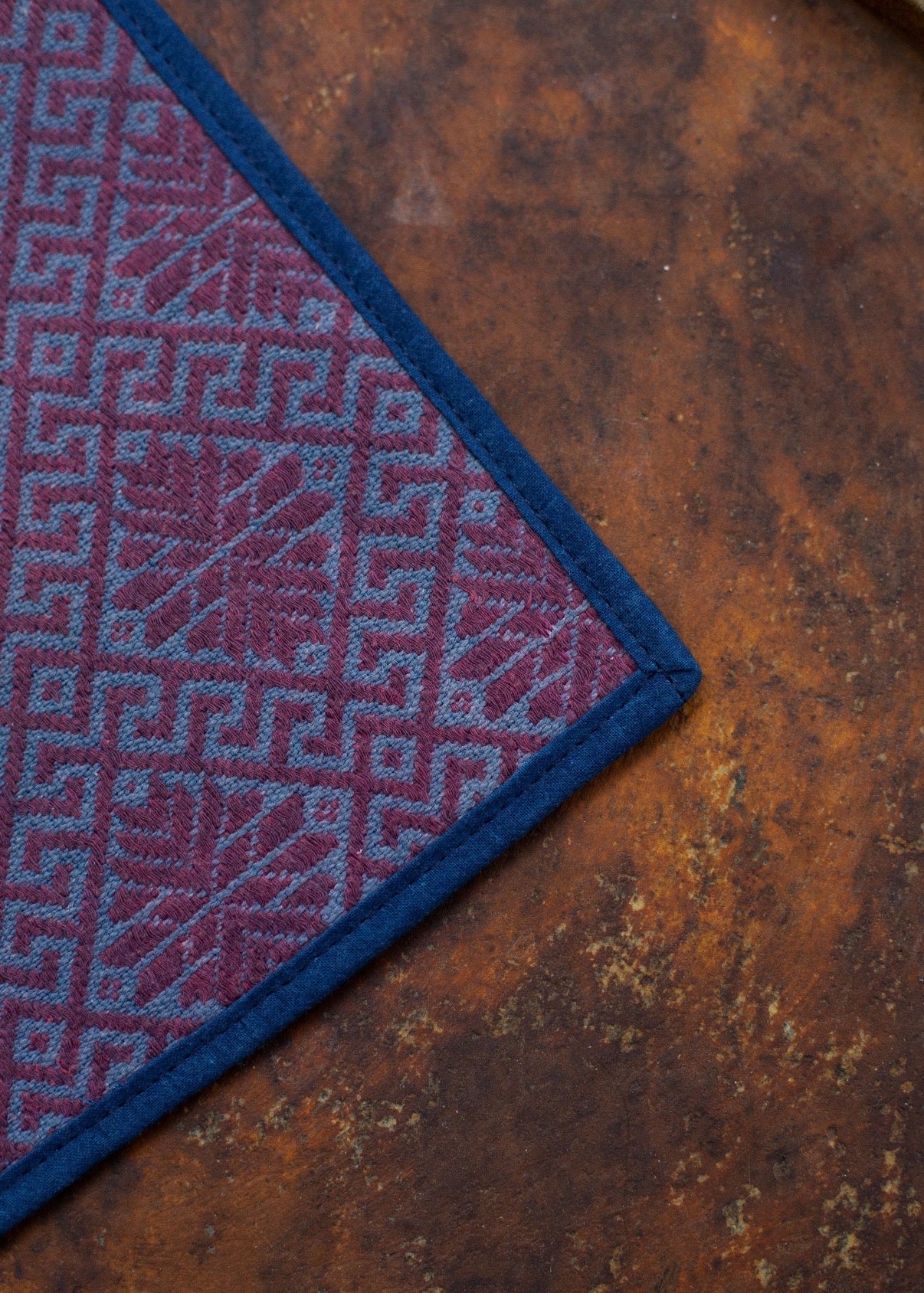 A Quiet Ground for Long Beginnings | Vintage Zhuang Brocade Tea Mat