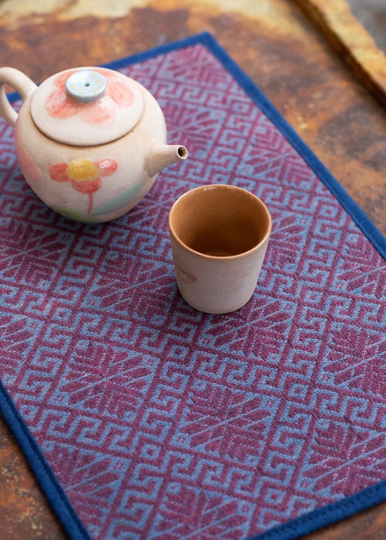 A Quiet Ground for Long Beginnings | Vintage Zhuang Brocade Tea Mat