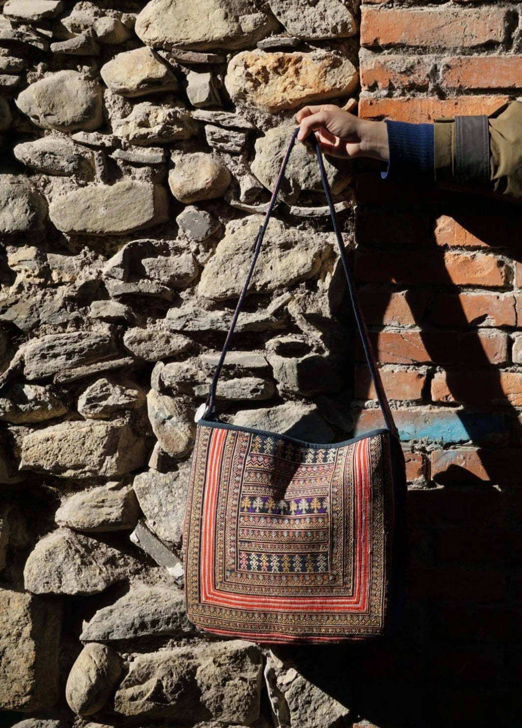 Echoes of Hope | Vintage Yao Hand-Embroidered Crossbody Bag